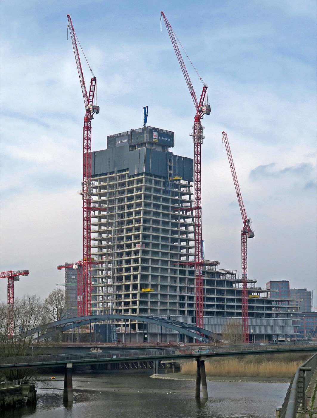 Elbtower Bauruine Westseite 2024